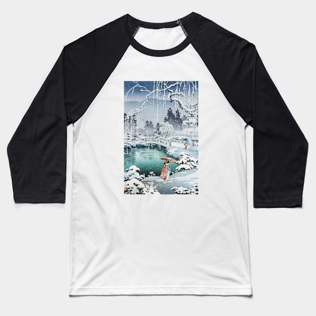 Spring Snow at Maruyama by Tsuchiya Koitsu Baseball T-Shirt by Takeda_Art